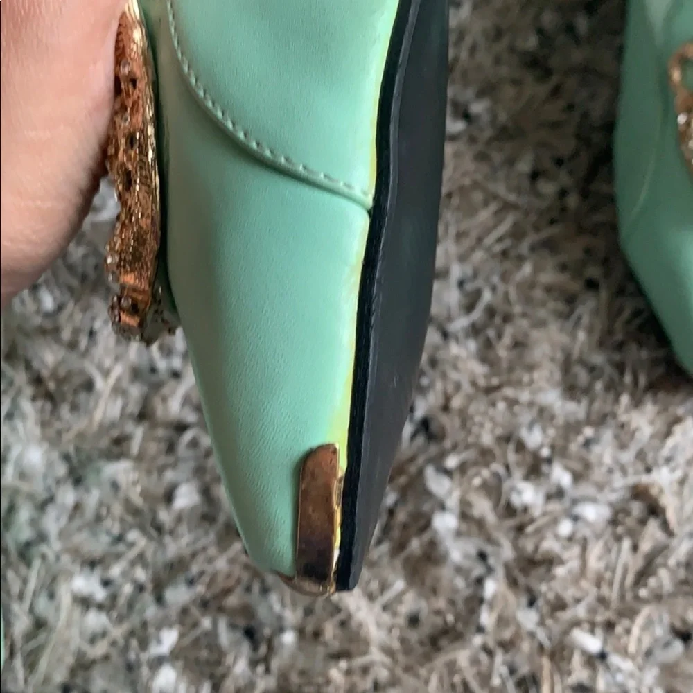 HP Shully’s sea green rhinestone‎ tiger flats